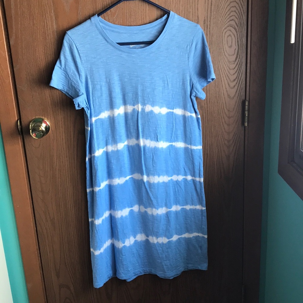 Blue tie dye tshirt dress